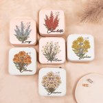 Boîte à Bijoux en Cuir PU Personnalisée avec Nom et Fleur de Naissance Accessoire de Voyage Cadeau Anniversaire pour Femme Amie Demoiselle d'Honneur