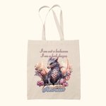 Personalised Floral Book Dragon Canvas Tote Bag with Name Birthday Gift for Readers Dragon Lovers