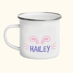 Personalized Multi Colors Bunny Ears 11oz Enamel Mug with Name Easter Gift for Kid