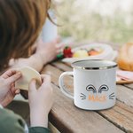 Personalized Multi Colors Bunny Ears 11oz Enamel Mug with Name Easter Gift for Kid