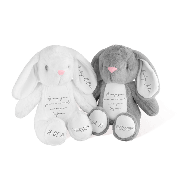 Peluche Lapin en Mémoire de Perte de l'Enfant Bébé Poupée Doudou en Souvenir Cadeau Commémoratif