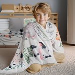 Personalized Cute Animals Design Soft Fleece Blanket with Name Birthday Gift for Kids