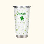 Gobelet Lucky Four Leaf Clover 20oz/30oz personnalisé avec nom Cadeau d'anniversaire pour la famille et les amis à l'occasion de la Saint-Patrick