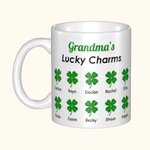 Tazza da caffè in ceramica personalizzata con nomi Festa di San Patrizio Regalo per la festa della mamma per la nonna