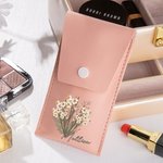 Bouquet di fiori di nascita personalizzato Borsa per pennelli da trucco Organizzatore cosmetico da viaggio portatile con 8 pennelli da trucco Regalo d