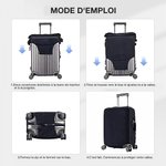 Housse de Protection de Valise avec Fermeture Éclair Enveloppe de Bagage Personnalisée avec Personnage Cadeau pour Amateur de Voyage