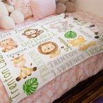 Personalized Cute Animals Design Soft Fleece Blanket with Name Birthday Gift for Kids