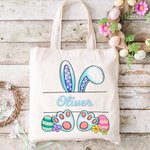 Huevo de Pascua Orejas de Conejito Personalizado Bolsa de Lona con Nombre Regalo de Pascua para Niña