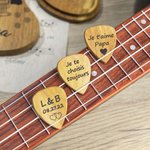 Pics de Guitare en Bois avec Étui de Rangement Médiator Personnalisé avec Photo Texte Cadeau pour Joueur de Guitare Musicien Cadeau d'Anniversaire