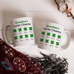 Tazza da caffè in ceramica personalizzata con nomi Festa di San Patrizio Regalo per la festa della mamma per la nonna