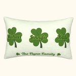 Personalised Lucky Shamrocks Throw Pillow Cover with Names Home Decoration St. Patrick's Day Gift for Family