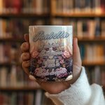 Personalised Floral Book Dragon Ceramic Mug with Name Coffee Cup Birthday Gift for Readers Dragon Lovers