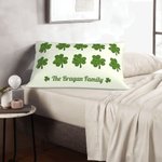 Personalised Lucky Shamrocks Throw Pillow Cover with Names Home Decoration St. Patrick's Day Gift for Family