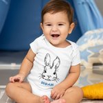 Personalized Cute Bunny Pattern Name Easter T-shirt Baby Onesies Parent-Children Clothing Easter Gift for Family