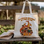 Personalised Cartoon Book Dragon Canvas Tote Bag with Name Birthday Gift for Readers Dragon Lovers