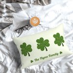 Personalised Lucky Shamrocks Throw Pillow Cover with Names Home Decoration St. Patrick's Day Gift for Family