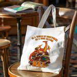 Personalised Cartoon Book Dragon Canvas Tote Bag with Name Birthday Gift for Readers Dragon Lovers