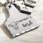 Personalized Engraved Stainless Steel Cow Ear Tag Necklace Farming Jewelry Birthday Gift for Pet Lovers
