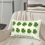 Personalised Lucky Shamrocks Throw Pillow Cover with Names Home Decoration St. Patrick's Day Gift for Family