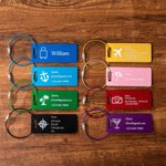 Étiquette de Bagage en Métal Badge d'Identification Personnalisé avec Nom Gravé Accessoire de Voyage pour Sac à Dos Valise