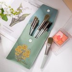 Bouquet di fiori di nascita personalizzato Borsa per pennelli da trucco Organizzatore cosmetico da viaggio portatile con 8 pennelli da trucco Regalo d