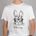 Personalized Cute Bunny Pattern Name Easter T-shirt Baby Onesies Parent-Children Clothing Easter Gift for Family