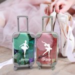 Personalisierte Ballerina Silhouette Lovely Mini Reisekoffer Bobby Pin Aufbewahrungsbox Geburtstagsgeschenk für sie