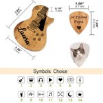 Pics de Guitare en Bois avec Étui de Rangement Médiator Personnalisé avec Photo Texte Cadeau pour Joueur de Guitare Musicien Cadeau d'Anniversaire