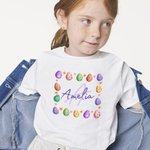 Personalisierte bunte Osterei-T-Shirt mit Namen Ostern Geschenk für Kinder