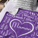 Couverture en Flanelle Personnalisée avec Nom et Texte Super Douce Cadeau de Fête des Mères pour Femme Grands-Parents