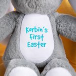 Jouet Lapin en Peluche Personnalisé avec Nom Cadeau Fête de Pâques pour Enfant Nouveau-né