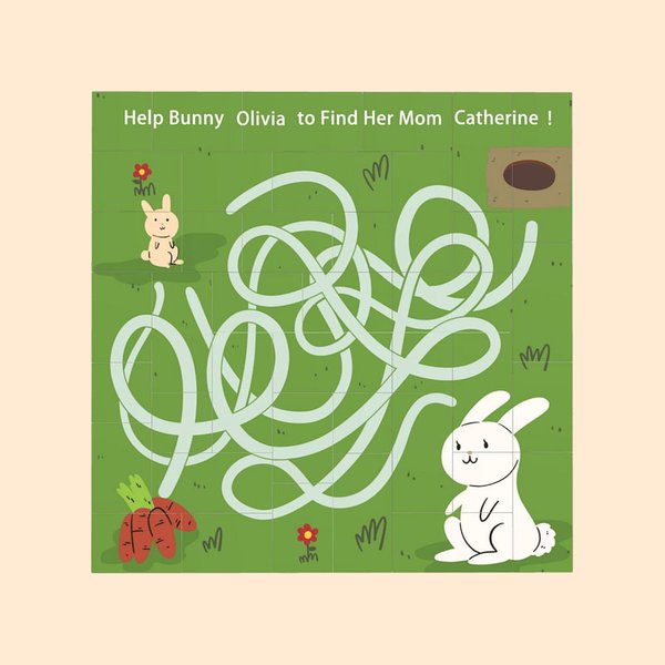Rabbit Find Mom Block Puzzle - Kids Gift