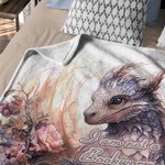 Personalised Floral Book Dragon Soft Blanket with Name Birthday Gift for Readers Dragon Lovers