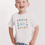 Personalisierte bunte Osterei-T-Shirt mit Namen Ostern Geschenk für Kinder