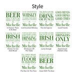 Lot de 2 Sous-verres Carrés en Céramique Personnalisés avec Nom et Citations Irlandaises Cadeau de Pendaison de Crémaillère pour les Celtes Famille