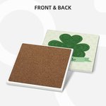 Personalisierte vierblättrige Kleeblatt Kleeblatt keltischen Knoten Untersetzer mit Namen Satz von 2 St. Patrick's Day Geschenk für Familie