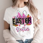 Personlig Bunny påskägg morötter Baby Onesie T-shirt Baby Shower påskpresent för familj barn ny förälder