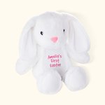 Jouet Lapin en Peluche Personnalisé avec Nom Cadeau Fête de Pâques pour Enfant Nouveau-né