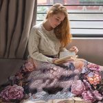 Personalised Floral Book Dragon Soft Blanket with Name Birthday Gift for Readers Dragon Lovers