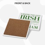 Lot de 2 Sous-verres Carrés en Céramique Personnalisés avec Nom et Citations Irlandaises Cadeau de Pendaison de Crémaillère pour les Celtes Famille