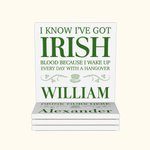 Lot de 2 Sous-verres Carrés en Céramique Personnalisés avec Nom et Citations Irlandaises Cadeau de Pendaison de Crémaillère pour les Celtes Famille