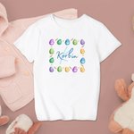 Personalisierte bunte Osterei-T-Shirt mit Namen Ostern Geschenk für Kinder