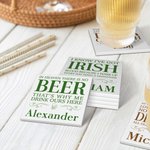 Lot de 2 Sous-verres Carrés en Céramique Personnalisés avec Nom et Citations Irlandaises Cadeau de Pendaison de Crémaillère pour les Celtes Famille