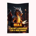 Couverture en Flanelle ou Sherpa Personnalisée avec Nom Motif Dragon de Lecture Cadeau d'Anniversaire pour Amateur de Lecture