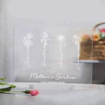Plaque Acrylique Personnalisée avec 1-15 Noms et Fleurs de Naissance Thème Love Grows Here Cadeau Anniversaire Fête pour Maman Grand-Mère