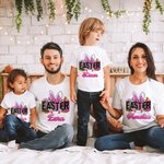 Personlig Bunny påskägg morötter Baby Onesie T-shirt Baby Shower påskpresent för familj barn ny förälder