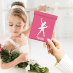 Personalizzato Ballerina Silhouette PU Pelle Piccolo Squeeze Pouch impermeabile Auto chiusura Storage Bag con nome Regalo di compleanno per lei