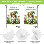 Personalized Welcome to Spring Garden Flag with Name Little Gnome Yard Porch Decoration Housewarming Holiday Gift for Gardening Lovers Goblin Fans
