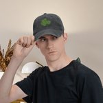 Personalizada Día de San Patricio Trébol de cuatro hojas Trébol Gorra de béisbol de algodón con nombre de regalo para la familia amigo