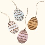 Plaque Œuf de Pâques en Bois Décoration Personnalisée avec Nom Gravé Cadeau de Pâques pour Enfant